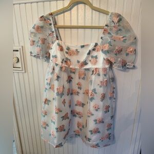 NWT Vestique Paper Rings Floral Medium Babydoll Dress